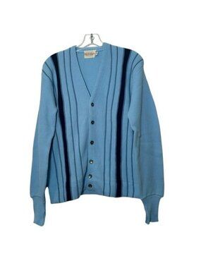 Richman Brothers M Vintage Cardigan Sweater 50's Retro Rockabilly Virgin Acrylic